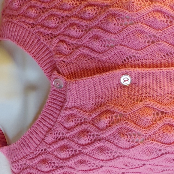 Improved Living Pink Button Cardigan Sweater Size Small/Med Knit Womens … - Picture 4 of 9